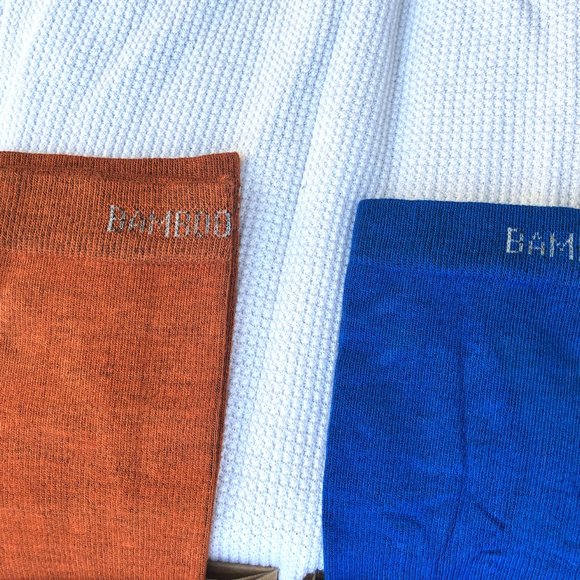 2 PR - NWT Bamboo compression socks SMARTEC unisex orange & blue sky M INDESmed - Picture 3 of 6